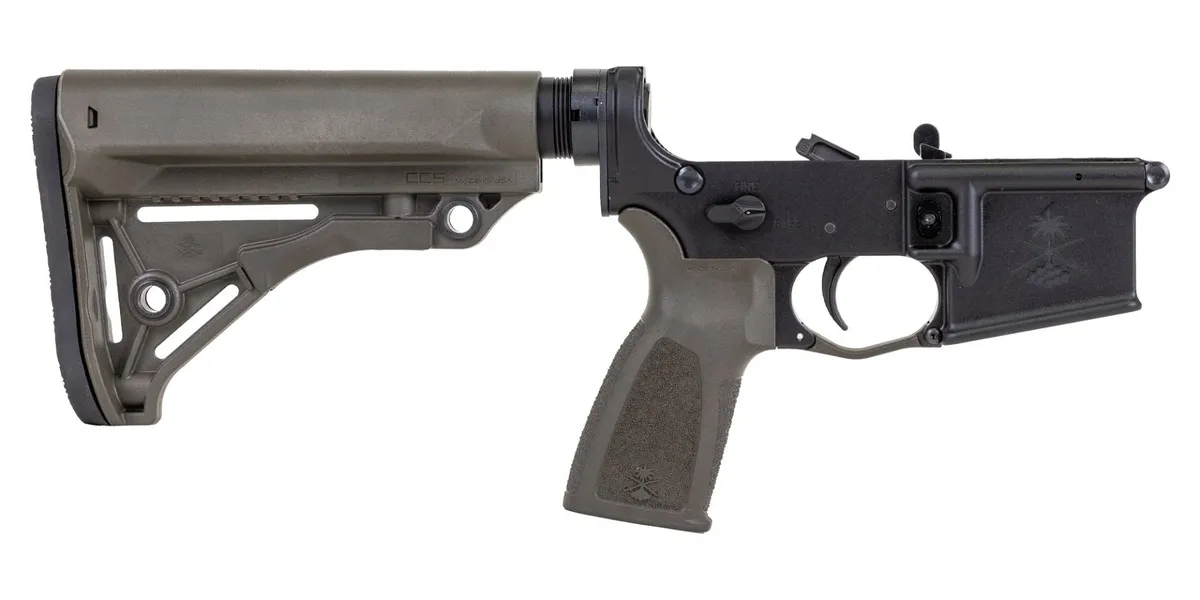 Palmetto State Armory PSA Sabre-15 Forged Lower with Sabre Stock and Grip, ODG - Lower Receiver for AR-15, vista 1