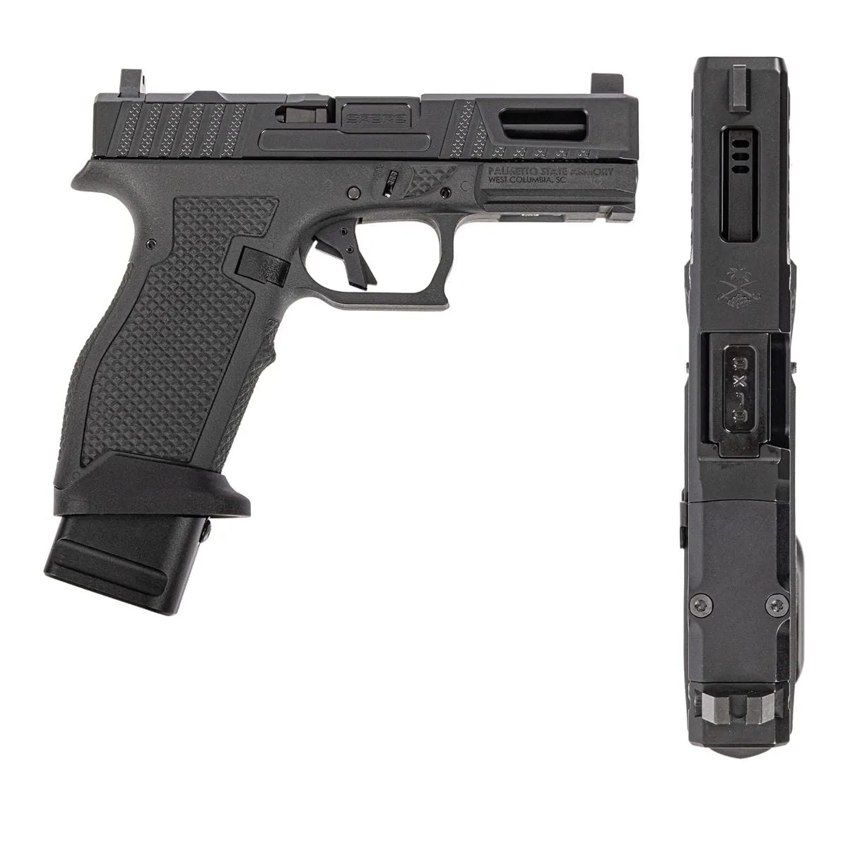 Palmetto State Armory PSA Sabre Dagger Full Size - S 9mm Pistol, Ported Barrel, W/Mag Extensions, Black - Barrel for AR-15, vista 1
