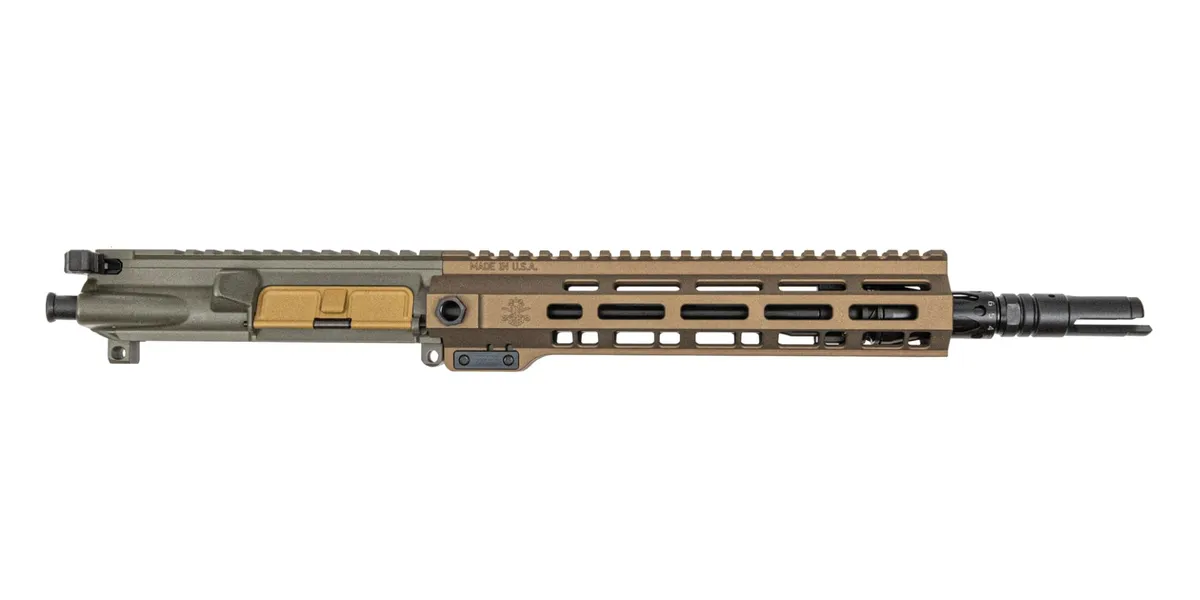 Palmetto State Armory PSA "Sabre" Forged 11.5" Nitride 5.56 Upper W/Rifle Speed Gas Block, Moss Green and Burnt Bronze Rail - Upper Receiver for AR-15 - view 1