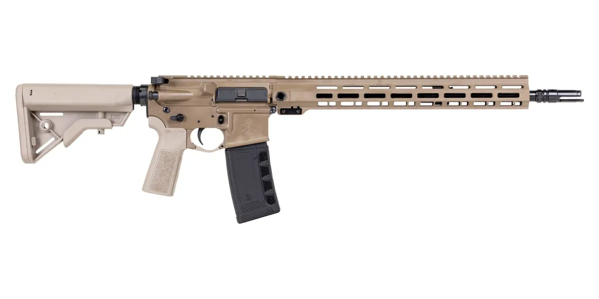 Palmetto State Armory PSA "Sabre" Forged 16" 5.56 Nitride Mid-Length 5.56 15" Sabre QD Rail B5 Bravo Rifle - Cerakote FDE - Complete Rifle - view 1
