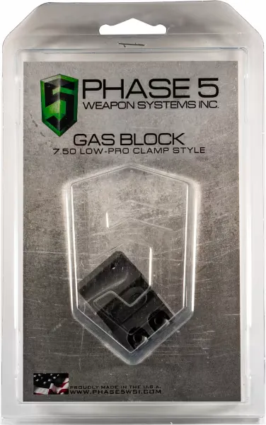 Phase 5 Weapon Systems Phase 5 AR-15 Gas Block .750 Low Profile w/ Set Screw - Gas Block for AR-15, vista 1