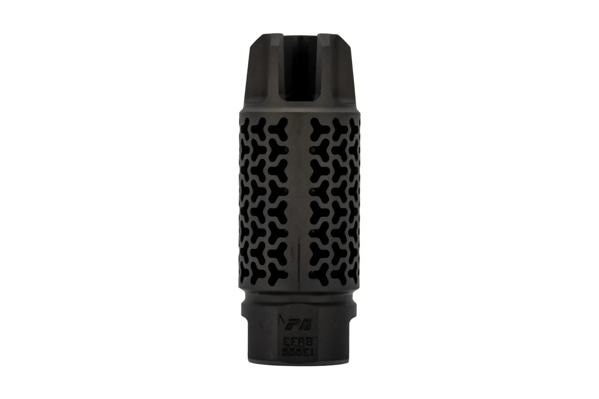 Precision Armament Efab Hybrid 5.56 Muzzle Brake - 1/2x28 - Black - Muzzle Device for AR-15, vista 4