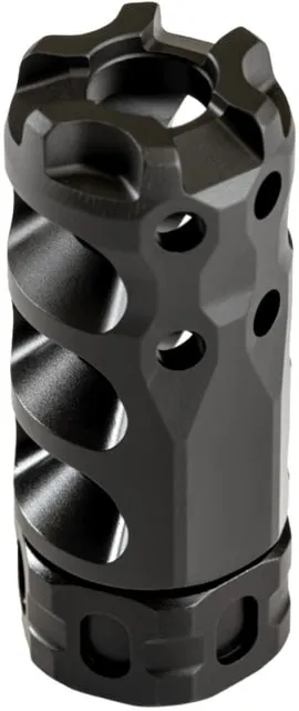 Precision Armament HYPERTAP Ti Muzzle Brake Titanium-Slim 6.5mm/.264Cal 1/2-28 Black - Muzzle Device for AR-15 - view 1