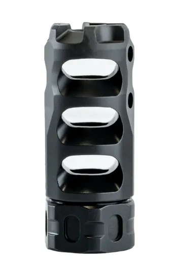 Precision Armament Hypertap Titanium Slim Muzzle Brake - 5.56/223 - 1/2x28 - Black - Muzzle Device for AR-15, vista 1