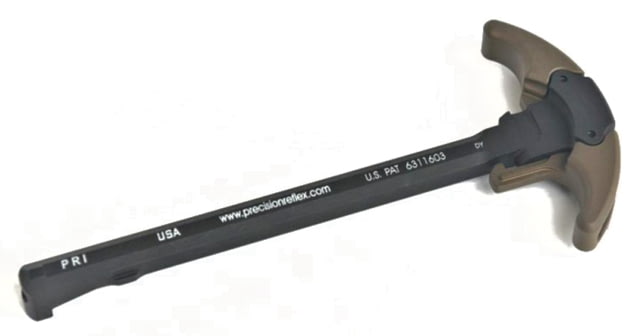 Precision Reflex M84 Gas Buster Charging Handle Ambidextrous Large Latch Mixed Handle Black latch Flat Dark Earth - Charging Handle for AR-15, vista 1