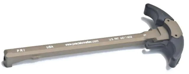 Precision Reflex M84 Gas Buster Charging Handle Ambidextrous Large Latch Mixed Handle Flat Dark Earth latch Black - Charging Handle for AR-15 - view 1