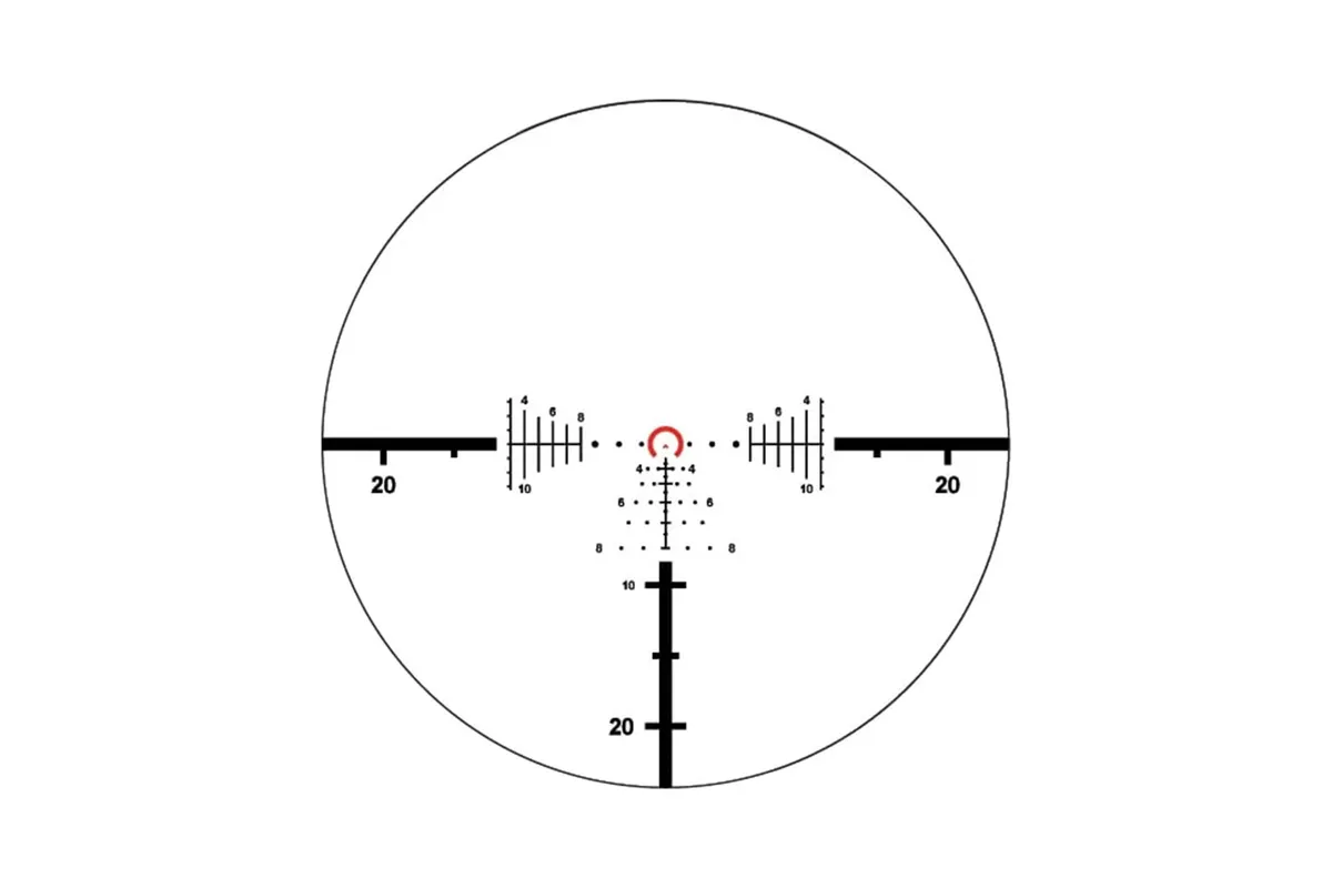 Primary Arms Compact PLx-1-8x24mm FFP RDB Rifle Scope - Illuminated ACSS Raptor Yard 5.56 / .308 Reticle - Gen II - Rifle Scope, vista 1