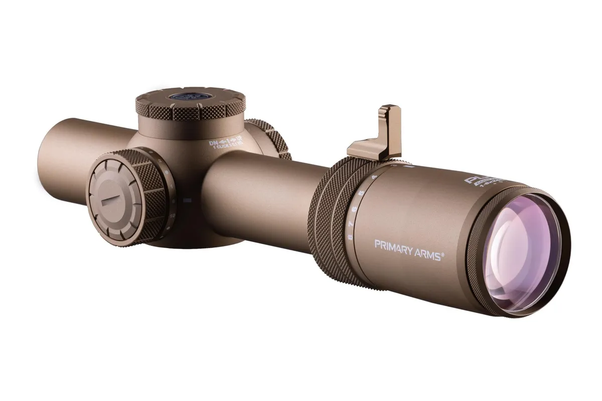 Primary Arms Compact PLxC 1-8x24 FFP RDB Rifle Scope - ACSS Raptor 5.56/.308 Yard G2 Reticle - FDE - Rifle Scope - view 2
