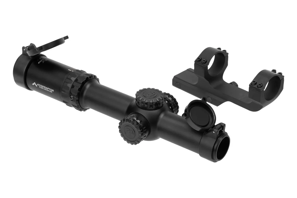 Primary Arms SLx 1-8x24 FFP Rifle Scope - Illuminated ACSS Raptor Reticle - 5.56 / 5.45 / .308 bundle with Deluxe AR15 Scope Mount - Optic Mount, vista 1