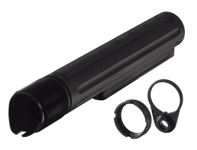 Primary Weapon Systems Primary Weapons Systems PWS Enhanced Buffer Tube Mil-Spec Gen 2 Ratchet Lock endplate Black AR-15 - Buffer Tube Assembly for AR-15, vista 1