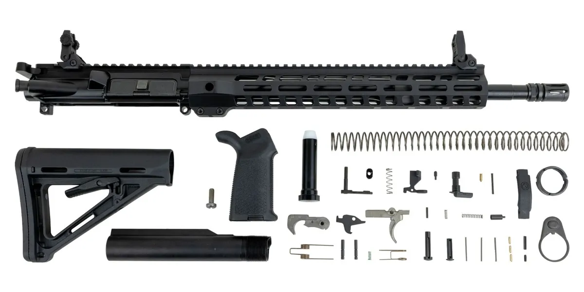 Palmetto State Armory PSA AR-15 Rifle Kit 5.56 16" Nitride 1:7 Mid-Lgth 13.5" LTWT M-Lok MOE w/ MBUS Sights - Upper Receiver for AR-15 - view 1