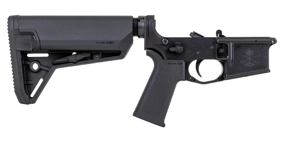 Palmetto State Armory PSA Sabre-15 Forged Lower with MOE SL-S Stock and Grip, Black - Lower Receiver for AR-15 - view 1
