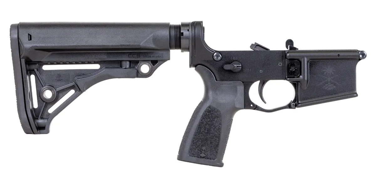 Palmetto State Armory PSA Sabre-15 Forged Lower with Sabre Stock and Grip, Black - Lower Receiver for AR-15 - view 1