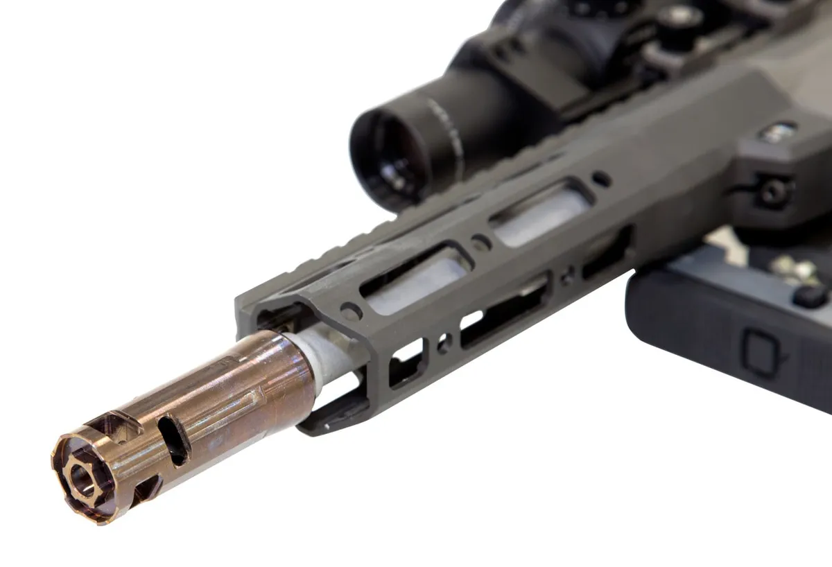 Q LLC Bottle Rocket Enhanced Muzzle Brake, Copper - BRQUICKIE - Muzzle Device for AR-15, vista 1
