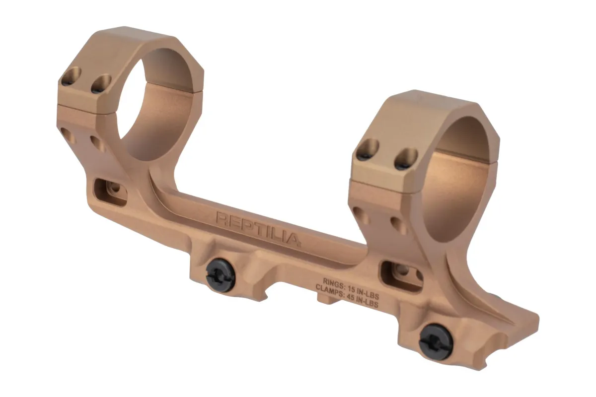 Reptilia Corp AUS 34mm Optic Mount 1.54" Height - FDE Anodized - Optic Mount, vista 3