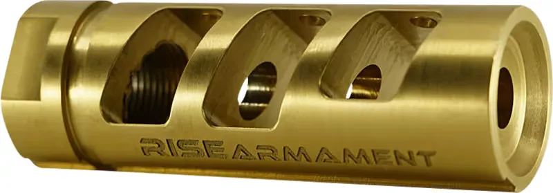 Rise Armament Compensator, 223 Remington, 556NATO, Gold, 1/2X28 - Muzzle Device for AR-15, vista 1