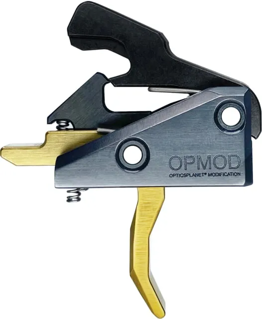 Rise Armament OpticsPlanet Exclusive Rise Armament OPMOD RA-240 Hex Enhanced Rifle Trigger 3.5lb Pull Gold - Trigger for AR-15, vista 1