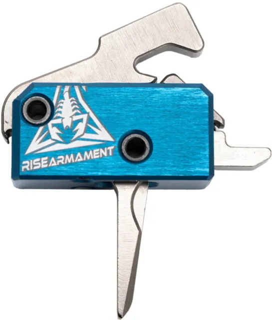 Rise Armament OpticsPlanet Exclusive RISE Armament RA-240 Enhanced Rifle Trigger Straight 3.5lb Pull Blue/Silver - Trigger for AR-15 - view 1