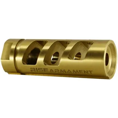RISE Armament RA-701 1/2x28 22 Cal Compensator - TiN - Muzzle Device for AR-15 - view 1