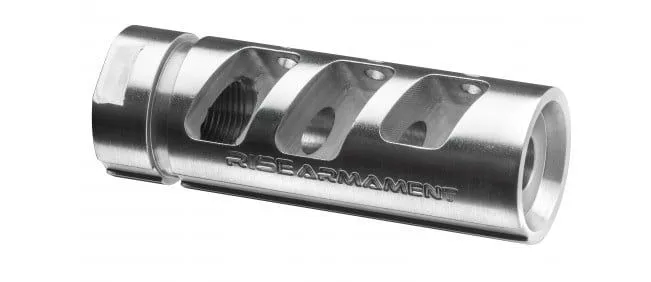 Rise Armament RA-701 1/2-28 Compensator, .223 Rem/5.56 - RA701223SLVR - Muzzle Device for AR-15 - view 1