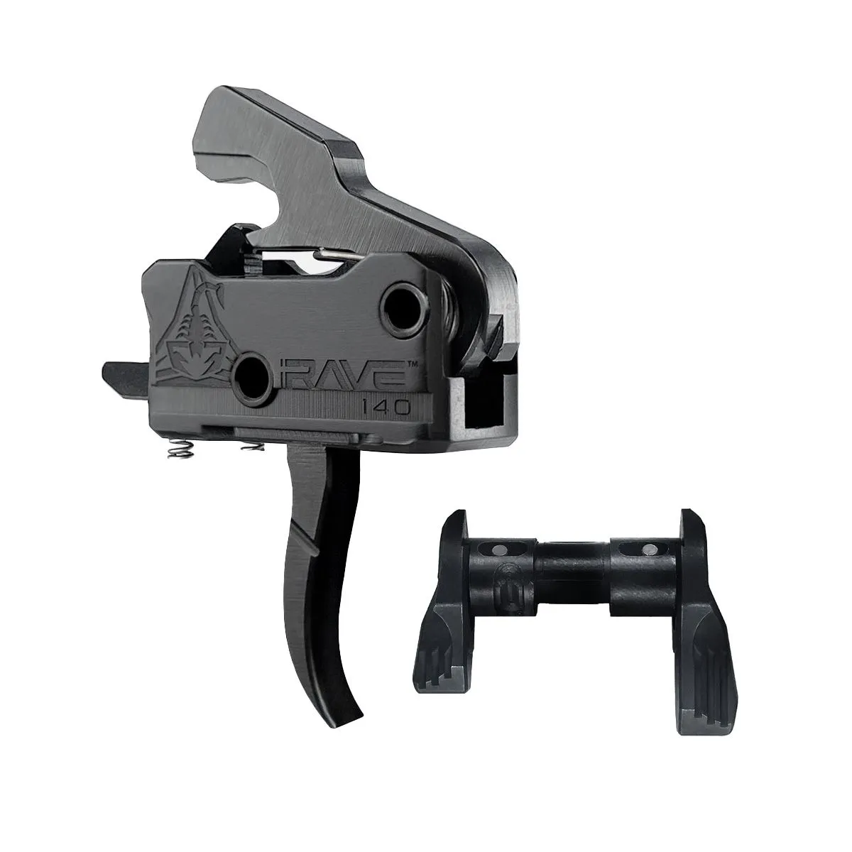 Rise Armament RAVE 140 3.5 lb Curved Super Sporting Trigger Single-Stage Drop-In, Black - Trigger for AR-15, vista 1