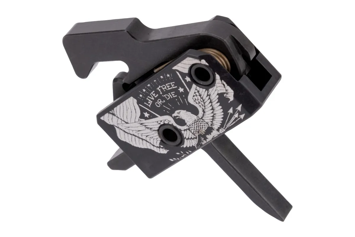 Rise Armament Super Sporting Trigger Single Stage Flat, Black/White - RA-140F-LFOD-AWP - Trigger for AR-15 - view 2