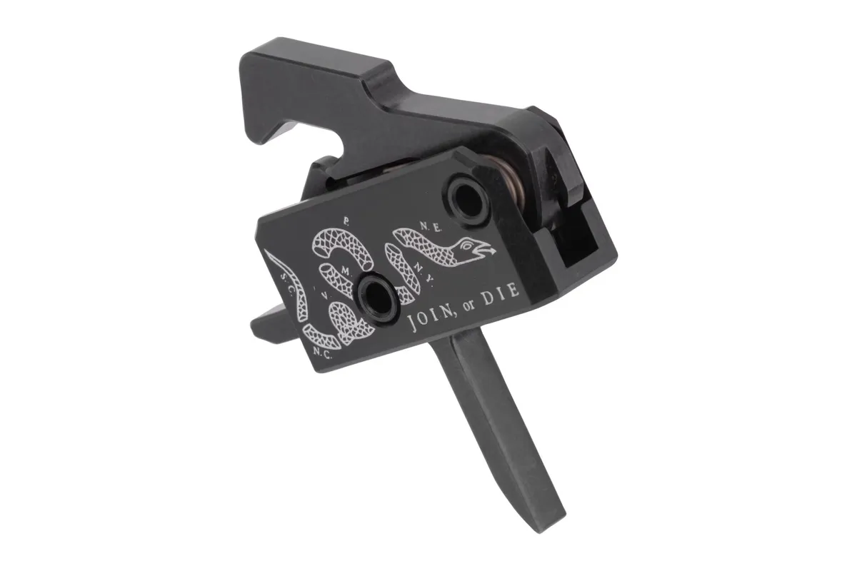 Rise Armament Super Sporting Trigger Single Stage Flat, Black/White - RA-140F-LFOD-AWP - Trigger for AR-15 - view 1