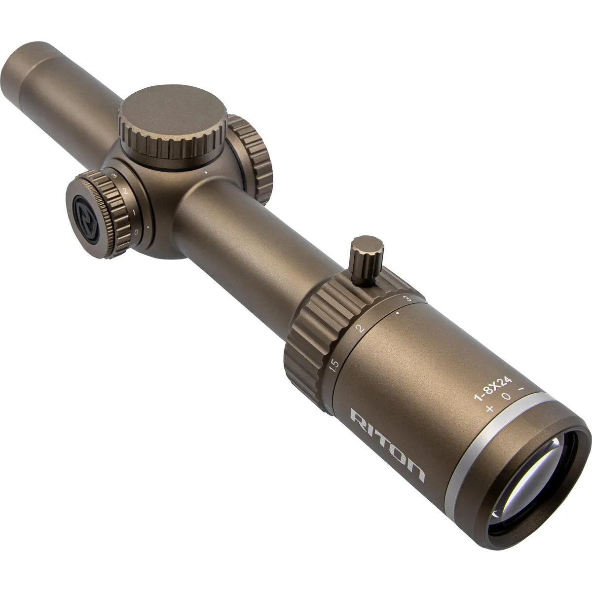 Riton X3 Tactix 1-8x24 SFP Illuminated OT Riflescope - FDE - Rifle Scope - view 3