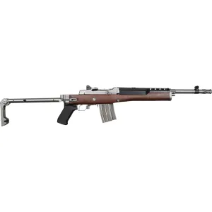 Ruger Mini-14 Tactical Semi Automatic Rifle 300 AAC Blackout (7.62x35mm) 16.1" Stainless ThreadedBarrel Stainless Frame Wood Folding Stock - Complete Rifle, vista 1