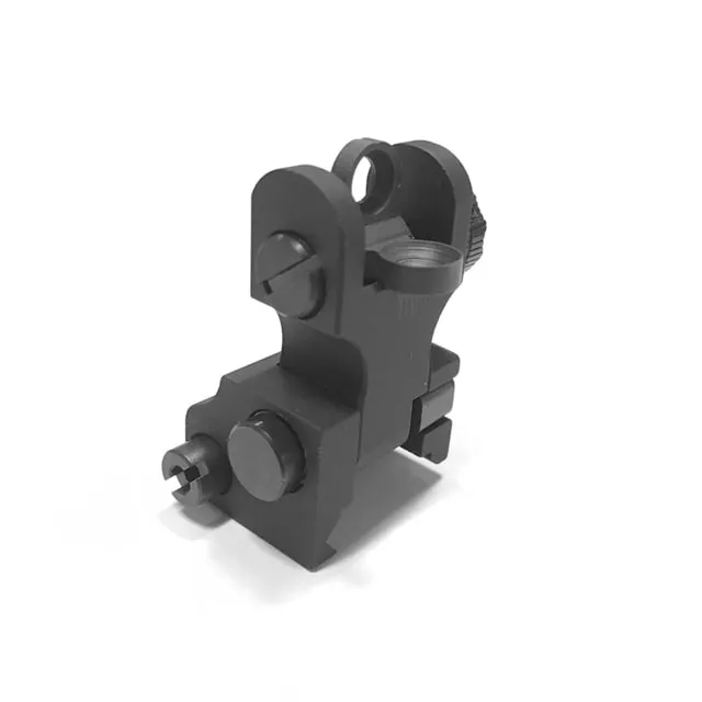 Samson IDF Style Top Mounted Deployable Rear Sight Black - Rear Sight for AR-15, vista 1