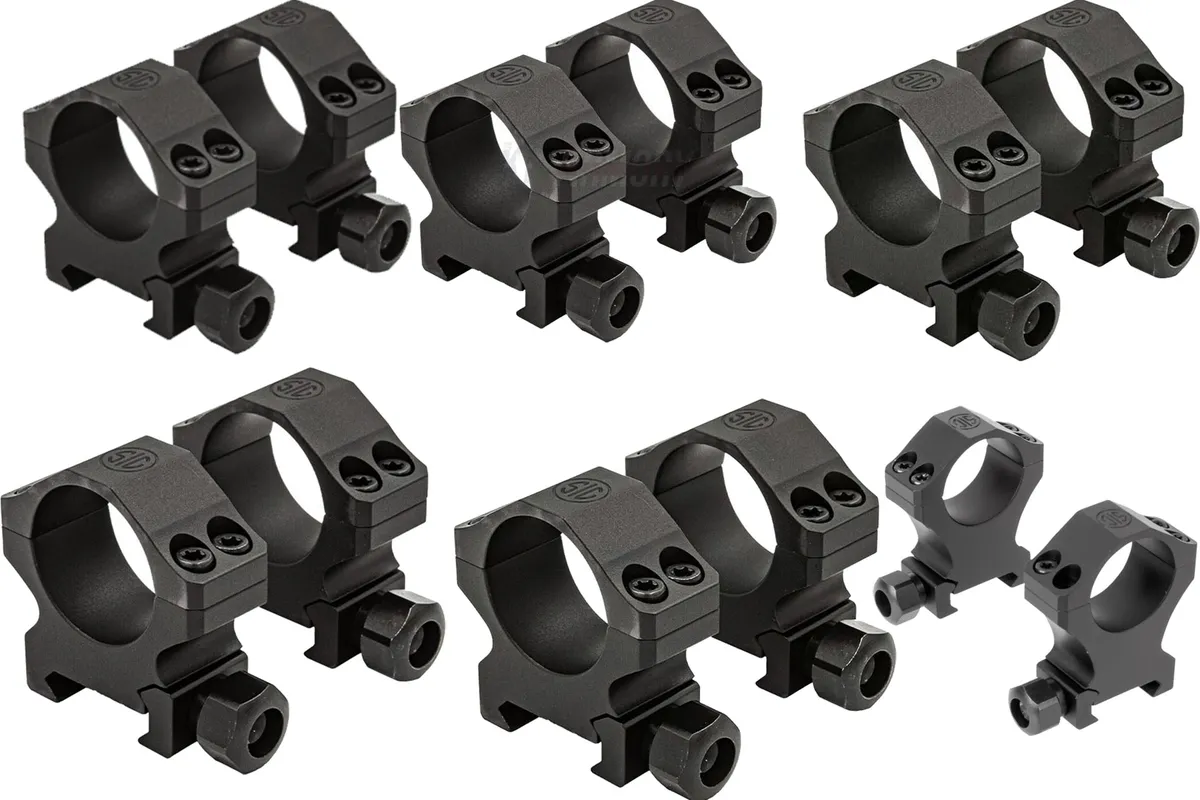 SIG Sauer Alpha1 Scope Rings Profile Alum Sig Hunting Complete Set Matte Blk - Optic Mount - view 1