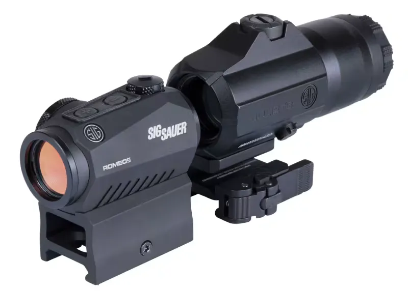 Sig Sauer ROMEO5 / JULIET3 Red Dot Sight / Maginfier Kit 1x 2 MOA Dot Reticle with 3x 24mm Magnifier Powercam Quick-Release Mount Black - Magnifier - view 1