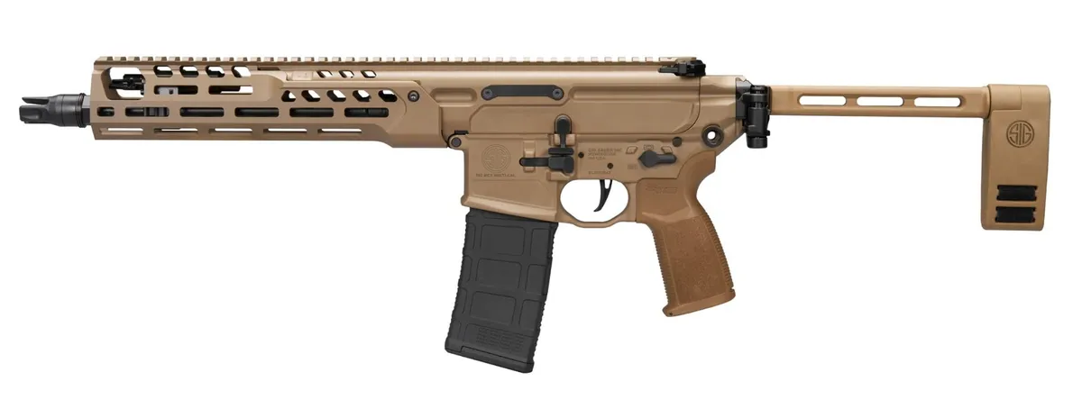 Sig Sauer MCX Spear 5.56 NATO AR-15 Pistol 11.5" 30rd, Coyote - PMCX-556N-11B-IR - Complete Rifle, vista 1