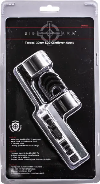 Sightmark 30mm 6061 T6 Aluminum Tactical LQD Cantilever Mount, Matte Black - SM34020 - Optic Mount - view 2