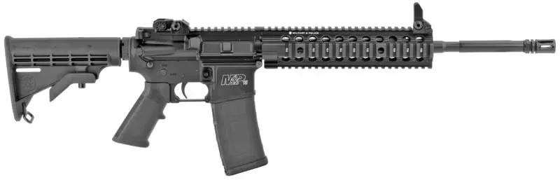 Smith & Wesson M&P15T Semi-Automatic 5.56x45mm AR-15 Style Rifle, 16" Barrel, 30+1 Capacity, 6-Position Stock - 311001 - Complete Rifle, vista 1