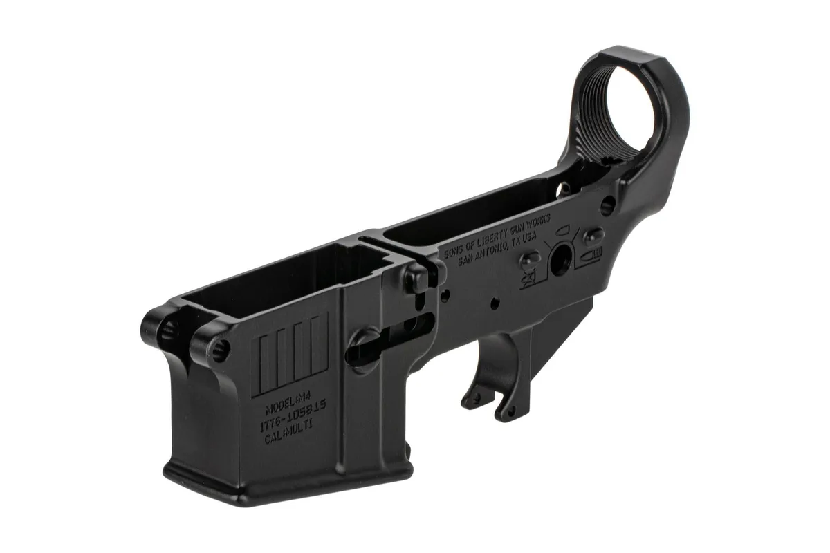 Sons of Liberty Gun Works AR-15 Stripped Lower Receiver - Rebellious Stripes - Lower Receiver for AR-15 - view 1
