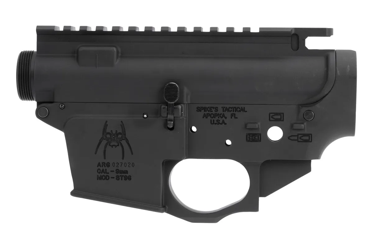 Spike's Tactical 9mm AR-15 Receiver Set - Spider - Glock Magazine - Lower Receiver for AR-15, vista 3