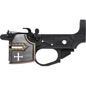 Spike's Tactical Rare Breed Crusader 9mm Lower Receiver Anodized Black Painted Front - Lower Receiver for AR-15, vista 1