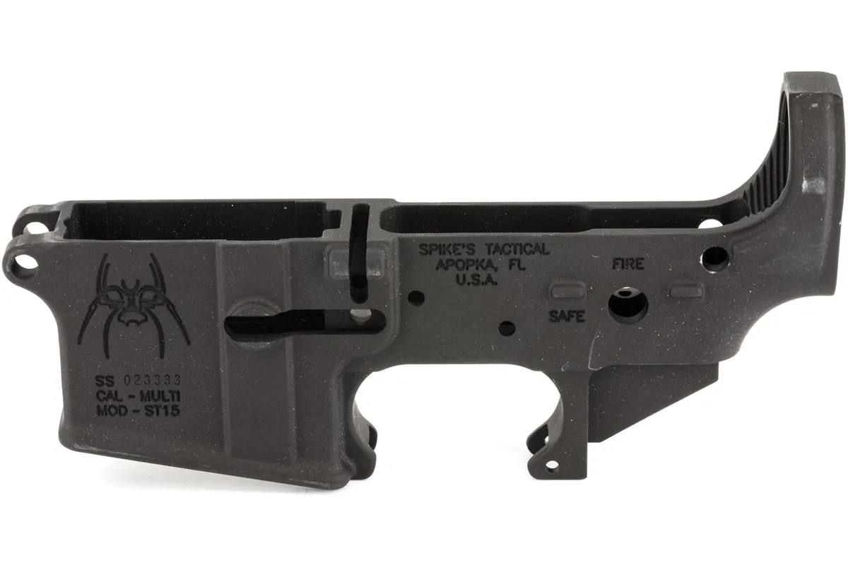 Spike's Tactical STLS018 Spider Fire/Safe Stripped Lower 223 Rem 556NATO - Black - Lower Receiver for AR-15 - view 1