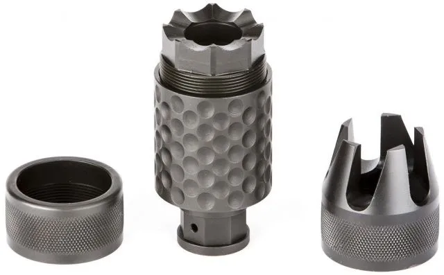 Spike's Tactical Spikes Tactical Barking Spider2 Krinkov Muzzle Brake 9mm 1/2-28 TPI Black - Muzzle Device for AR-15, vista 1