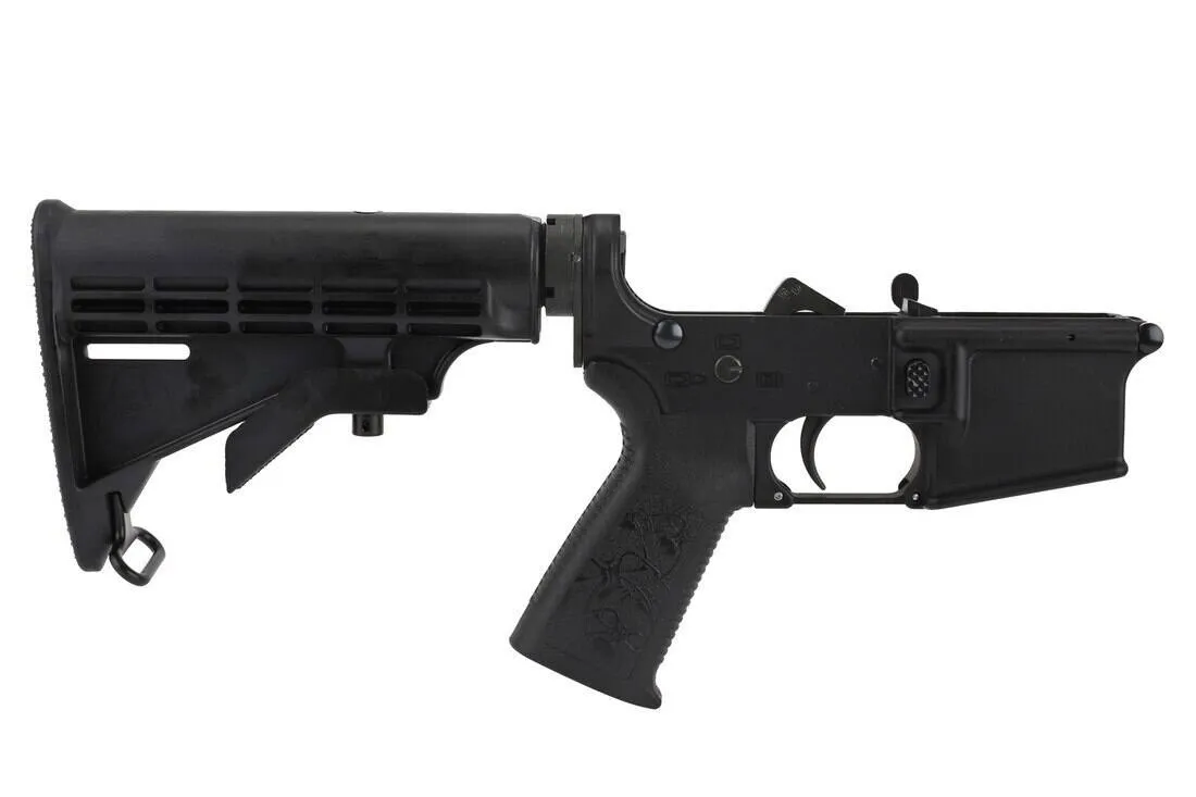 Spike's Tactical Spikes Tactical Complete Punisher Forged Ar-15 Lower - Standard Kit - M4 Stock - No Color Fill - Lower Receiver for AR-15 - view 1
