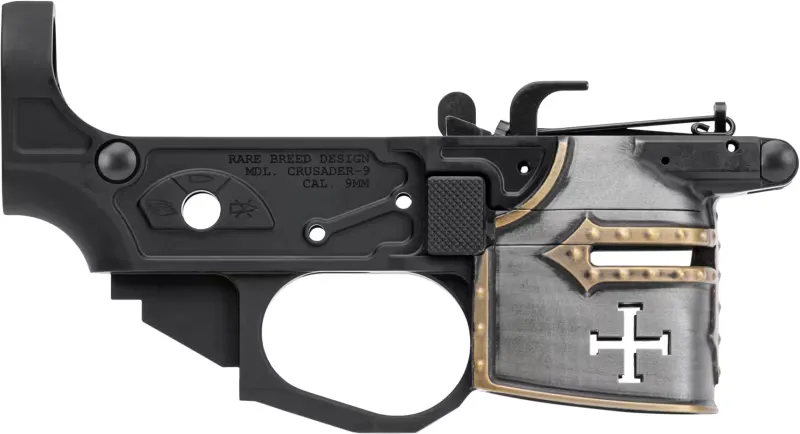 Spike's Tactical Spikes Tactical Rare Breed Crusader Stripped Lower 9mm, Black Anodized - STLB960PCH - Lower Receiver for AR-15 - view 1
