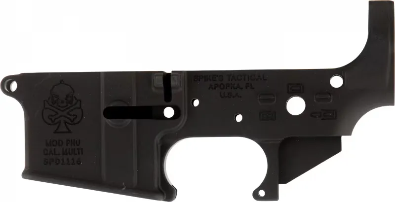 Spike's Tactical Stripped Ar-15 Lower Receiver - Pipe Hitters Union Spade Logo - Lower Receiver for AR-15 - view 2