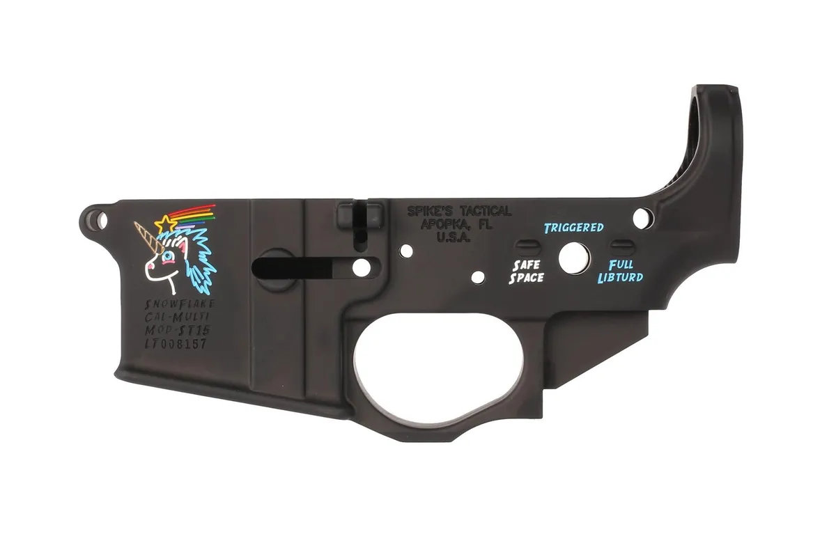 Spike's Tactical Stripped Ar-15 Lower Receiver - Snowflake - Color Filled - Lower Receiver for AR-15 - view 2