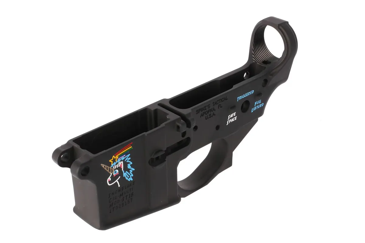 Spike's Tactical Stripped Ar-15 Lower Receiver - Snowflake - Color Filled - Lower Receiver for AR-15, vista 1