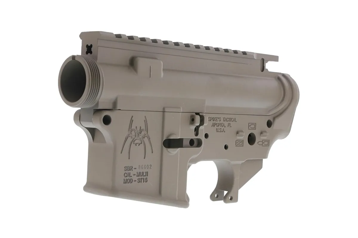 Spike's Tactical Spikes Tactical Upper/Lower Receiver .223 Remington AR Lower, Flat Dark Earth - STS1512 - Lower Receiver for AR-15, vista 2