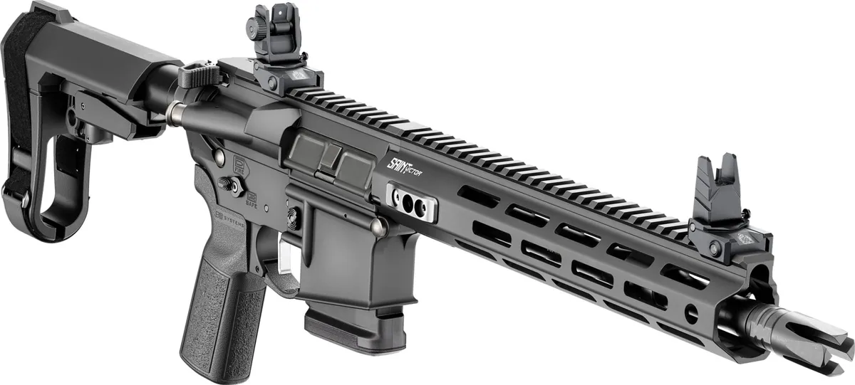 Springfield Armory Springfield Saint Victor V2 5.56 NATO 11.5" MLOK SBA3 AR-15 LC Pistol, Black - STV9115556BPLCV2SBA3 - Complete Rifle, vista 1
