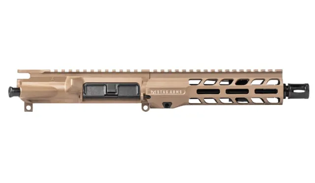 Stag Arms AR-15 Tactical Right Hand Upper Receiver 5.56 NATO 7.5in Barrel GOV-CMV Profile 1-7 Twist 1/2 x 28 Thread VG6 Delta Nitride FDE - Upper Receiver for AR-15 - view 1