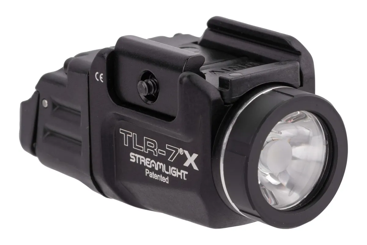 Streamlight TLR-7 X Multi-Fuel Tactical Weapon Light with High Switch - 500 Lumens - CR123A - Black - Light, vista 1