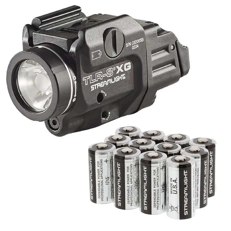 STREAMLIGHT TLR-8X G Flex 500 Lumens With Green Laser And Rear Switch Weapon Light With Batteries 12-Pack (69434-85177-BUNDLE) - Light, vista 1